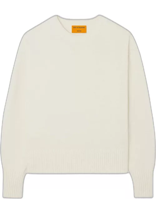 Breezy Cotton Jersey Drop-Shoulder Crewneck Sweater