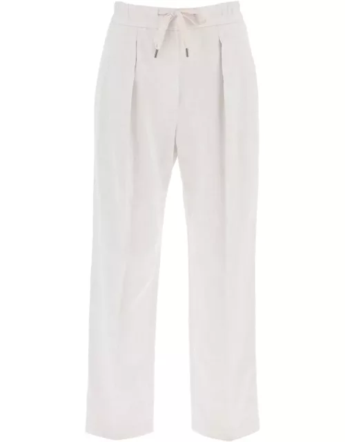 BRUNELLO CUCINELLI cotton and linen slouchy pant