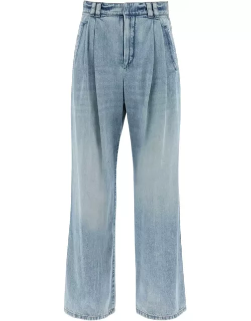 BRUNELLO CUCINELLI Wide leg jeans with double pleat