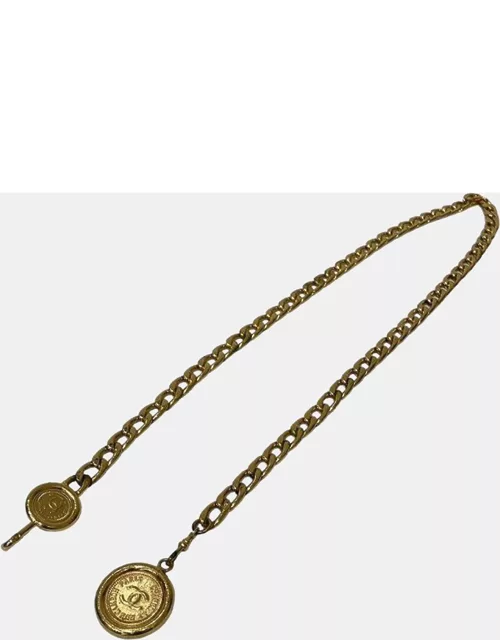 Chanel Gold Metal CC Coin Chain Belt Belt