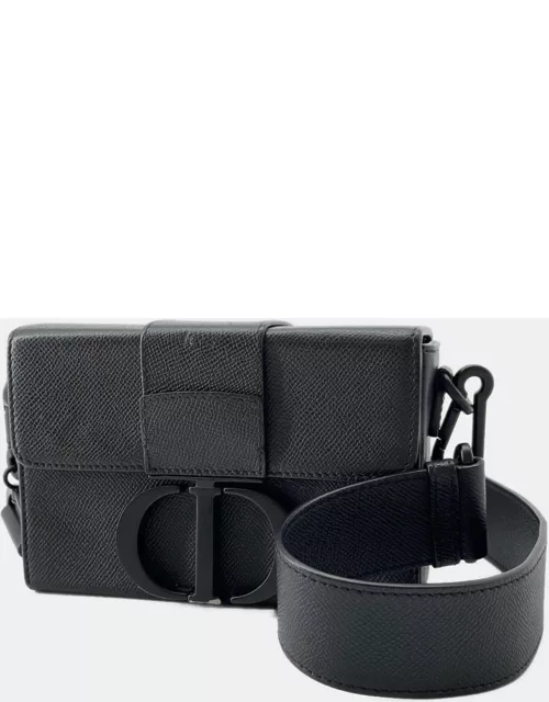 Dior Men Black Leather Montaigne Box Bag