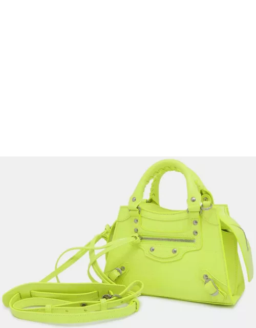 Balenciaga Lime Leather Neo Classic Mini Top Handle Bag