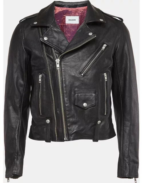 Zadig & Voltaire Black Leather Louis Biker Jacket