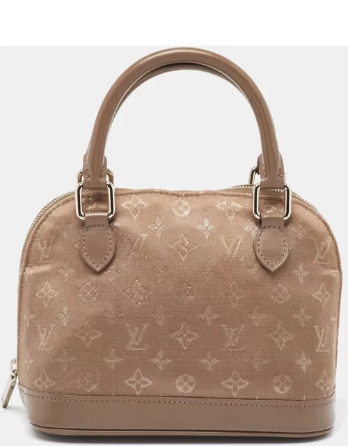 Louis Vuitton Taupe Monogram Satin and Leather Mini Alma Bag