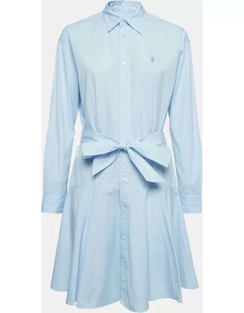 Polo Ralph Lauren Light Blue Cotton Belted Dress