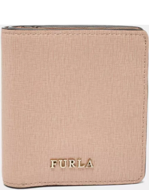 Furla Light Pink Leather Logo Bifold Wallet