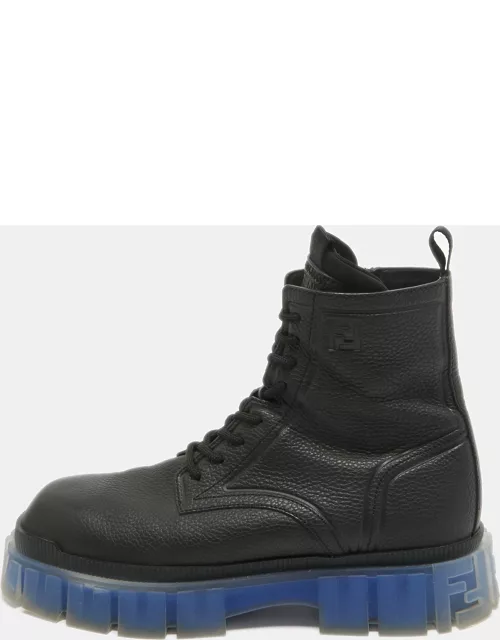 Fendi Black Leather Force Ankle Boot