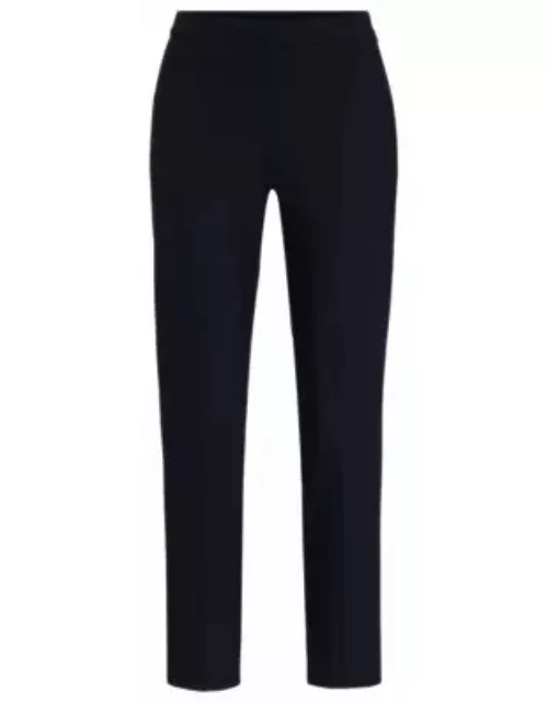 Regular-fit trousers in micro-patterned super-stretch fabric- Dark Blue Women's Formal Pant