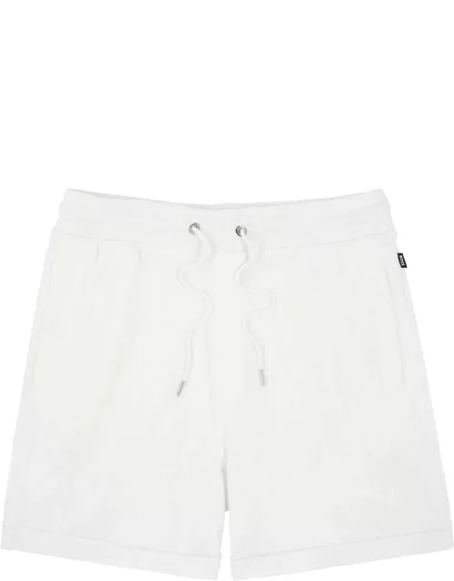 Boss Lasdun Ribbed Cotton Shorts - White