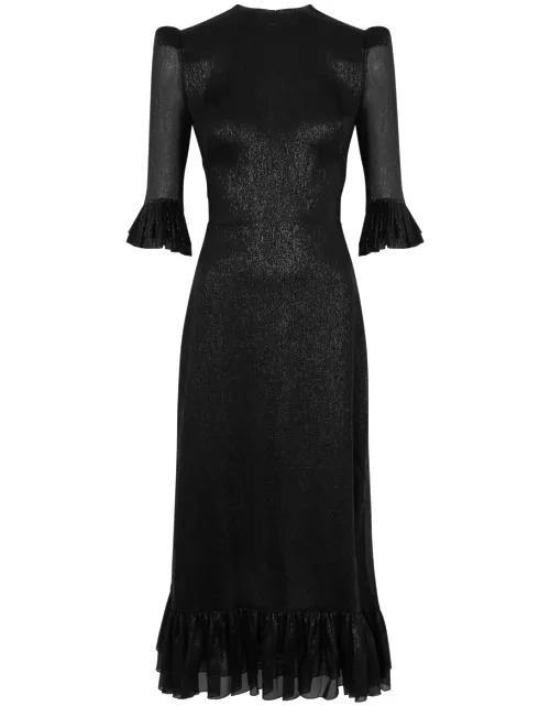 The Vampire's Wife The Falconetti Silk-blend Lamé Midi Dress - Black - 8 (UK8 / S)