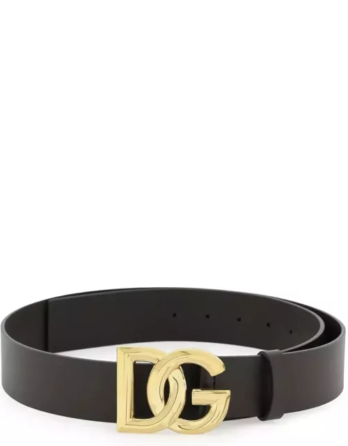 Dolce & Gabbana Lux Leather Belt With Dg Buckle