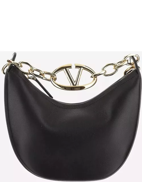 Valentino Garavani Mini Hobo Vlogo Moon Bag In Nappa Leather With Chain