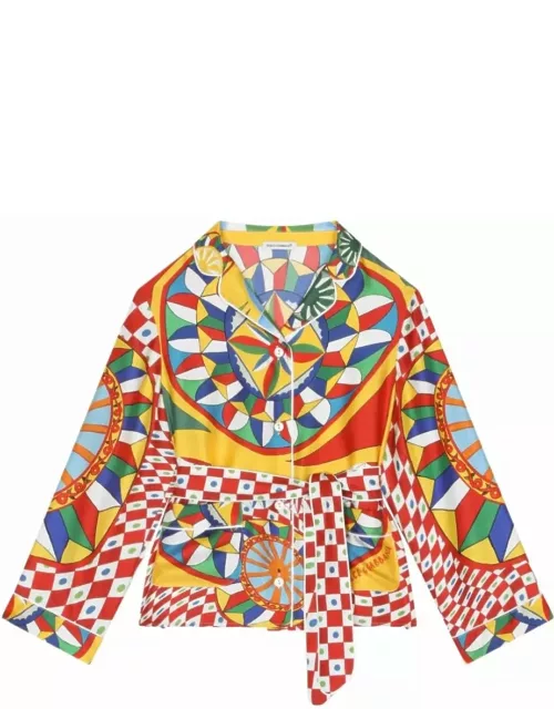 Dolce & Gabbana Twill Shirt With Cart Print