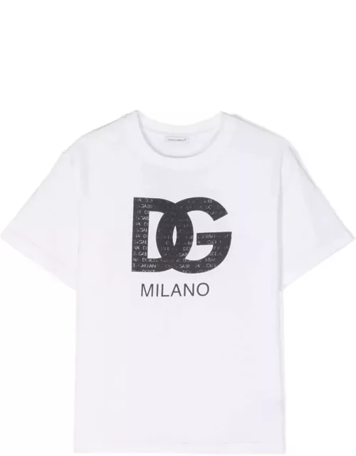 Dolce & Gabbana White T-shirt With Dg Logo Print
