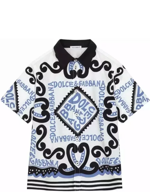 Dolce & Gabbana Poplin Shirt With Marina Print