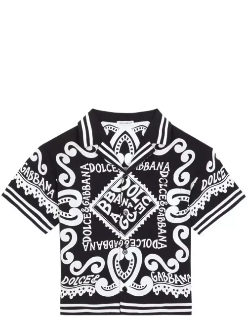 Dolce & Gabbana Javanese Shirt With Navy Print