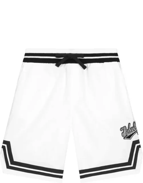 Dolce & Gabbana White Shorts With Patch Decoration