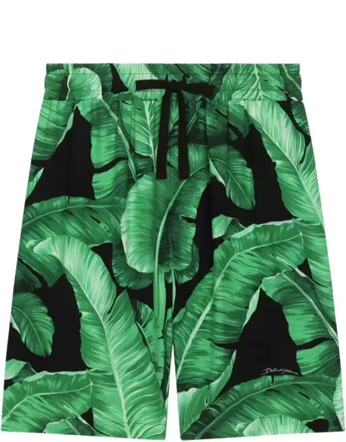 Dolce & Gabbana Black Bermuda Shorts With Banana Print