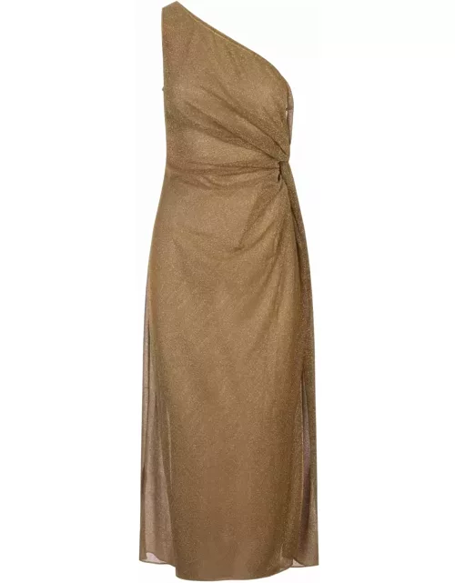 Oseree Toffee Lumiere One-shoulder Midi Dres