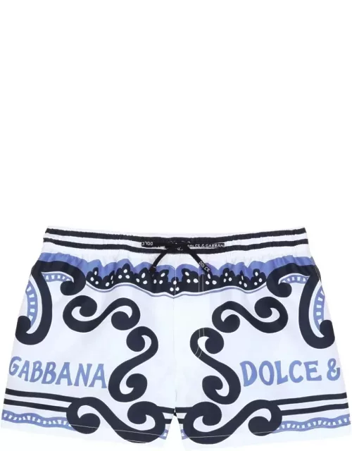Dolce & Gabbana Swim Shorts With Marina Print