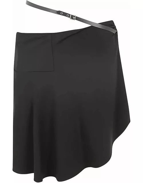 Courrèges Slash Ellipse Crepe Jerse Mini Skirt