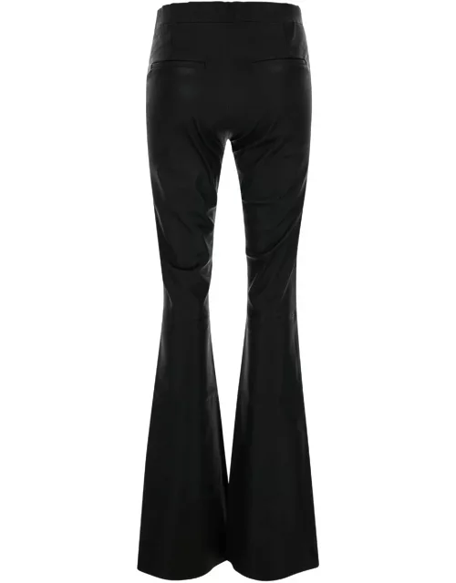 ARMA Black Flared Trousers In Leather Woman