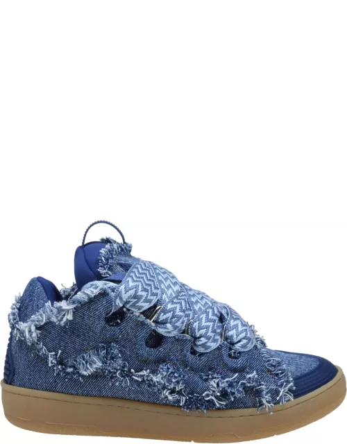 Lanvin Curb Sneakers In Blue Deni