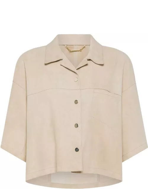 Seventy Beige Cape With Button