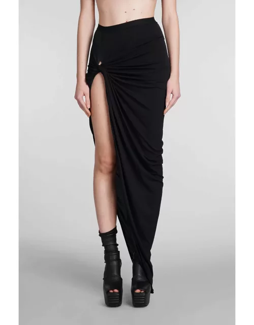 Rick Owens Lilies Twist Edfu Skirt In Black Viscose
