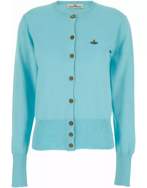 Vivienne Westwood Light Blue Cardigan With Buttons In Cotton Woman