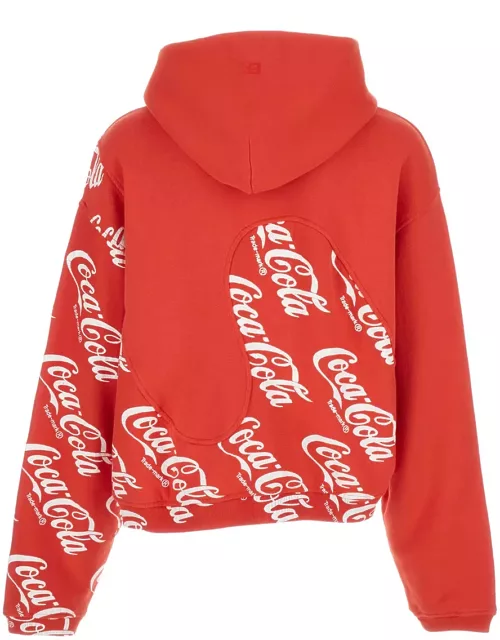 ERL Men Coca Cola Swirl Hoodie Knit