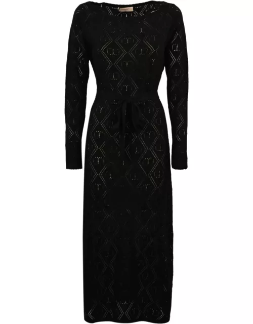 TwinSet Openwork Knitted Dres