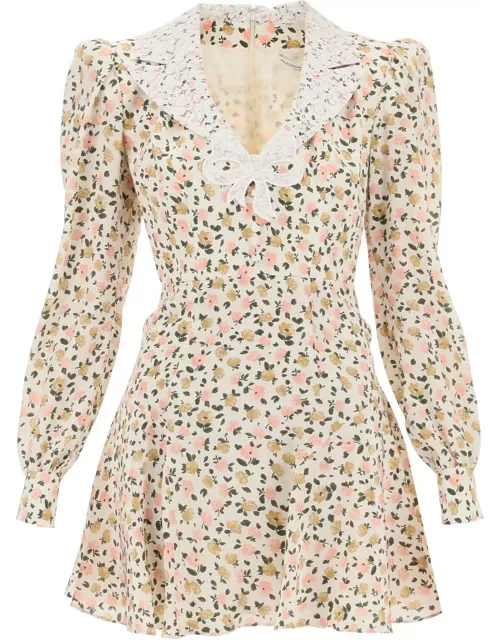Alessandra Rich Mini Dress With Lace Collar