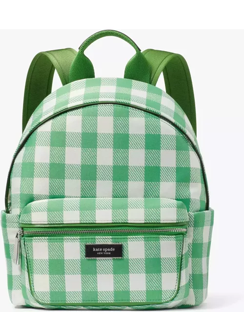 Sam Icon Gingham Printed Fabric Small Backpack