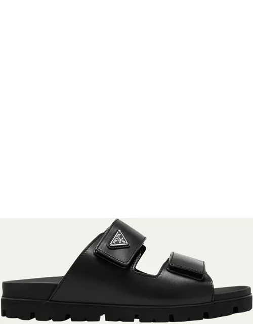 Men's Fussbett Leather Dual-Grip Slide Sandal