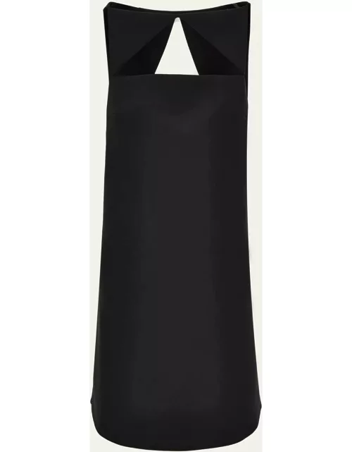 Double Wool Blend Cocktail Dress with Cutout Detail