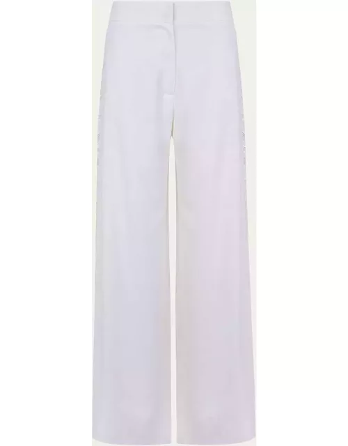 Solid Bree Geometric Embroidered Pant