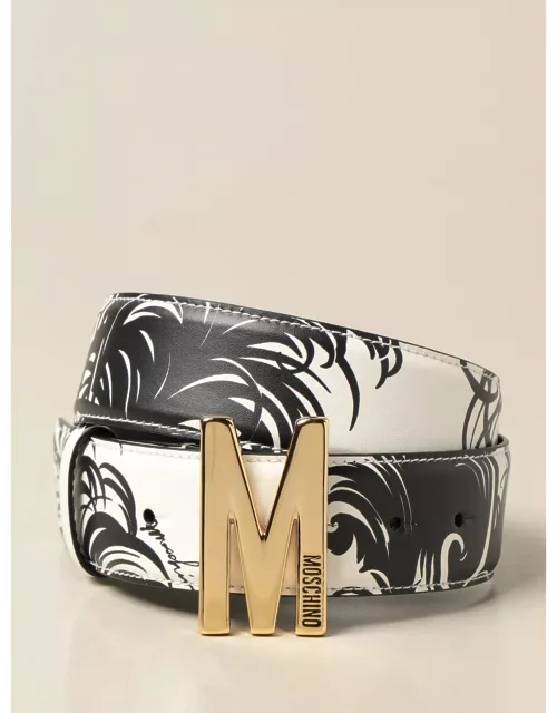 Moschino Boutique patterned belt with big M monogra