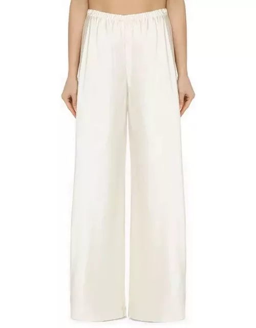 Milk-white linen-blend trouser