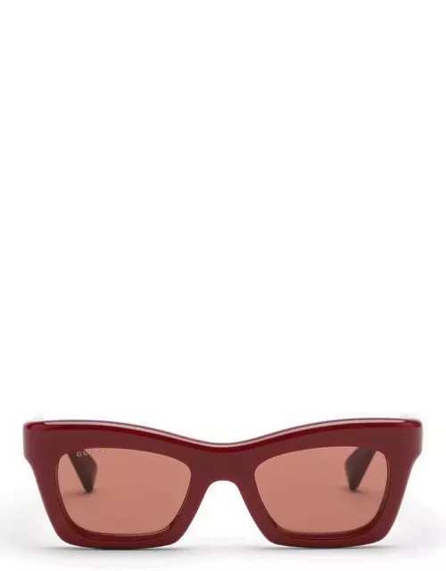 Burgundy acetate rectangular sunglasse