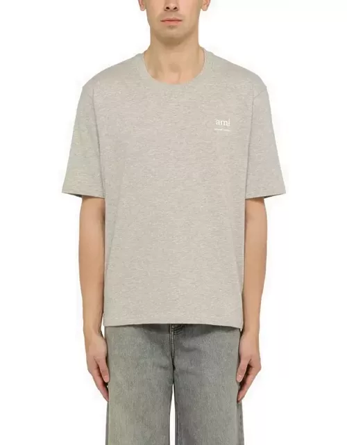 Grey cotton T-shirt with logo