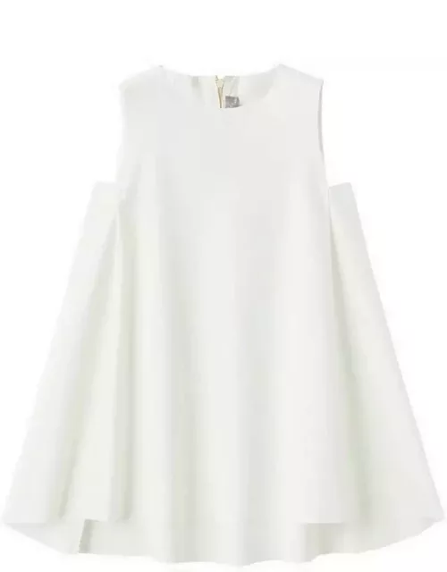 Milk-white dress with bow