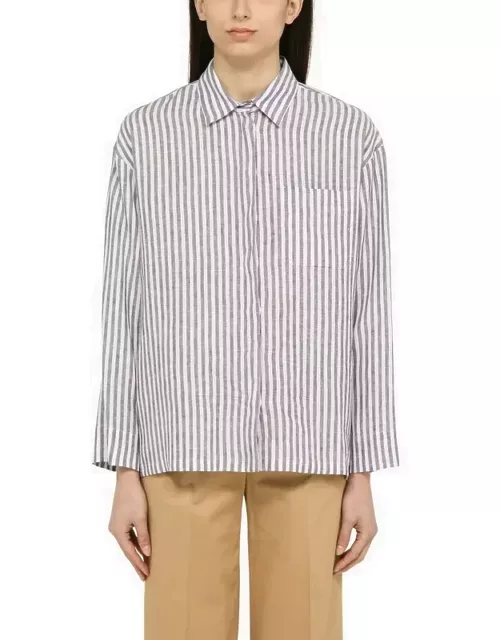 White linen striped shirt