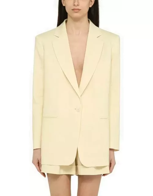 Light yellow Guia single-breasted jacket in linen blend