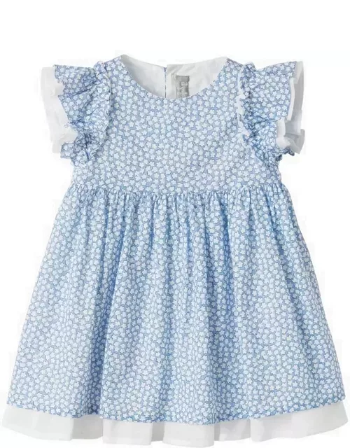Light blue dress with cotton flower print