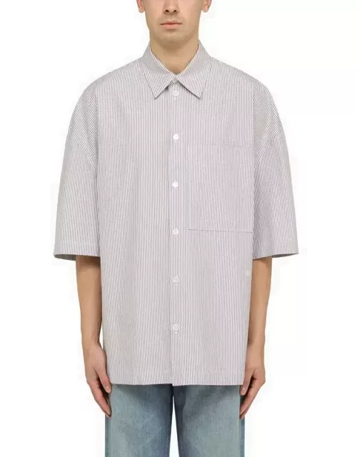 Cotton striped over shirt with embroidery