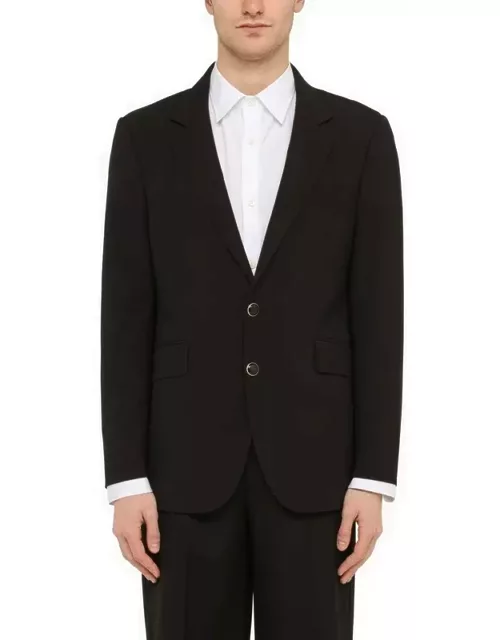 Black single-breasted jacket in wool blend
