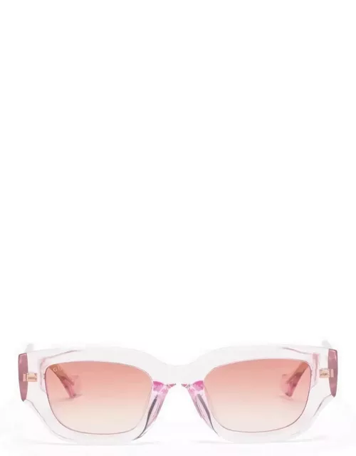 Rectangular pink/transparent sunglasse