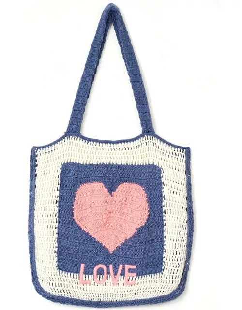 M. A.B. E Neve Crochet Tote Bag - Love