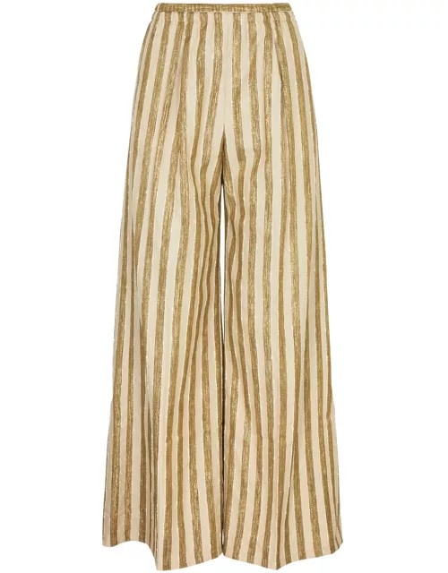 Forte_forte Striped Lamé Woven Trousers - Gold - 2 (UK 10 / S)